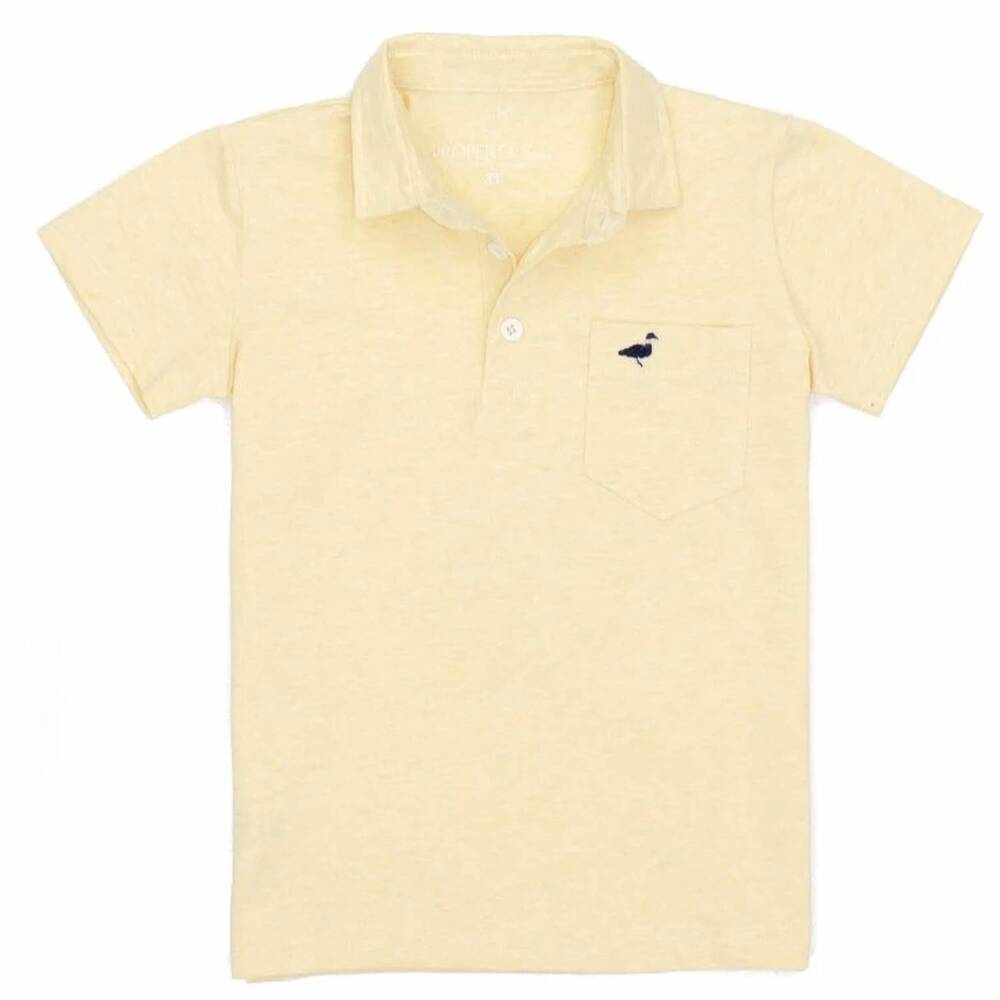 NEW PROPERLY TIED boys' harrison pocket polo in lemon